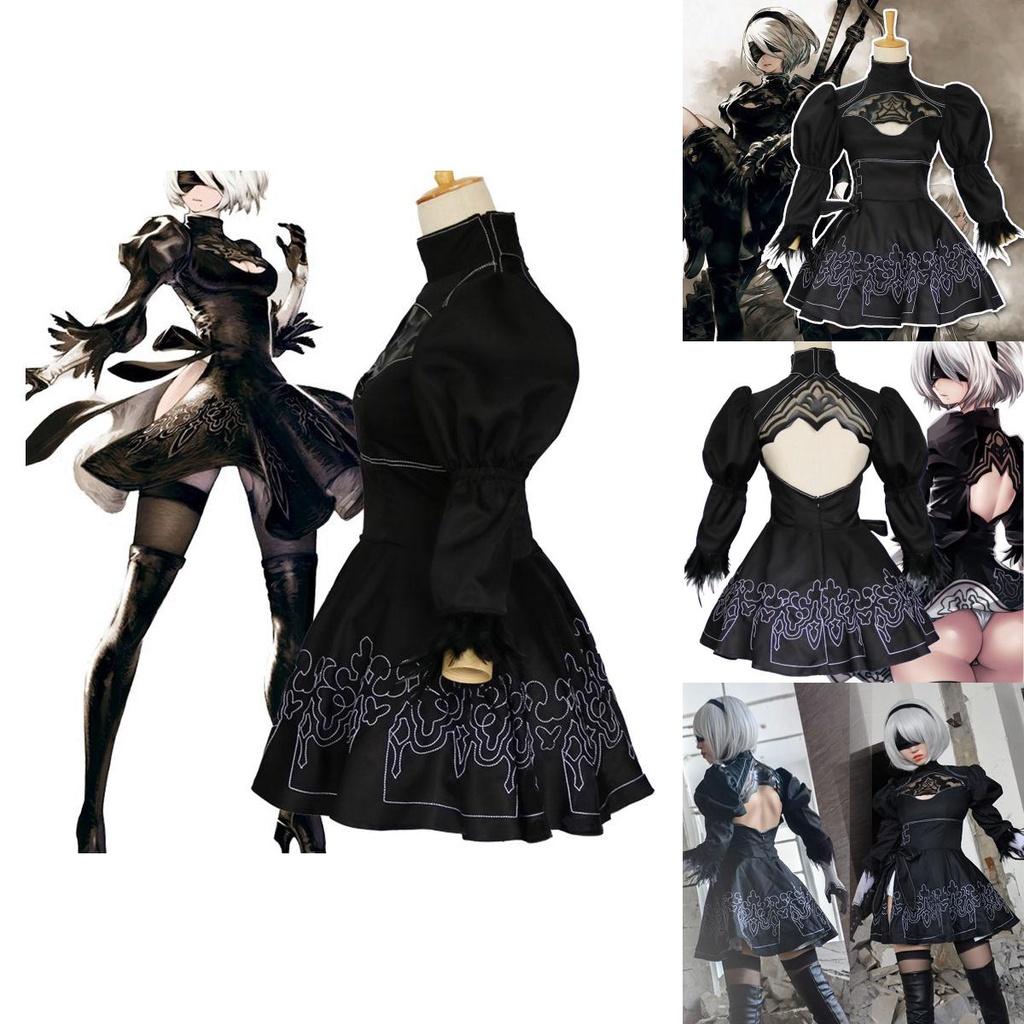 Элегантный и аутентичный костюм для косплея Nier Automata 2B Yorha No.2, полный комплект