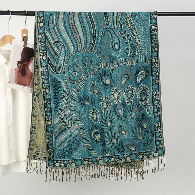 Кашемировый шарф с узором пейсли для женщин, шали-пашмины с кисточками, хиджаб, повязка на голову, женские зимние шарфы, фуляр, буфанда