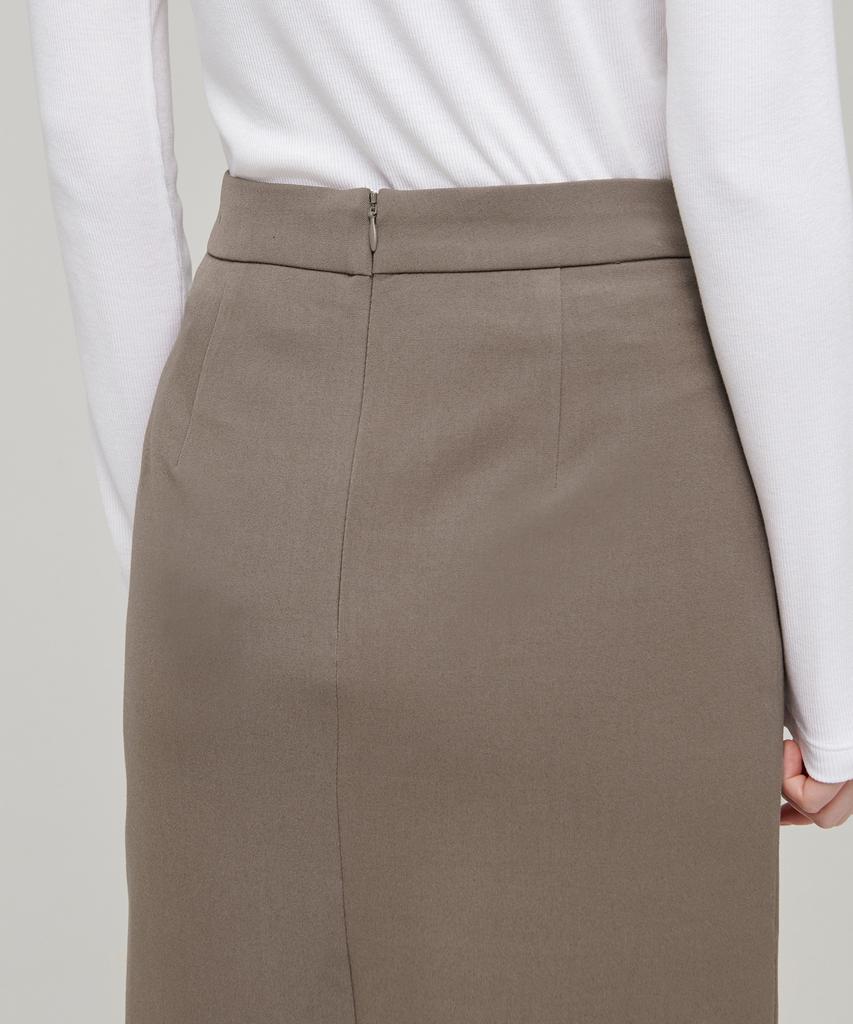 Musinsa Standard Woman Women'S High-Waisted Long Skirt [Dusty Beige]