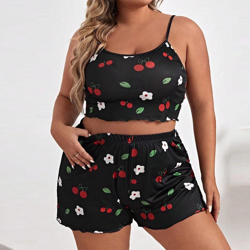 Летний комплект женских пижам большого размера, женская домашняя одежда на четыре сезона, топы на бретельках