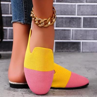 2024 Женская обувь Лидер продаж Высококачественные женские тапочки Модные цветные носки на низком каблуке Большие размеры женские тапочки
