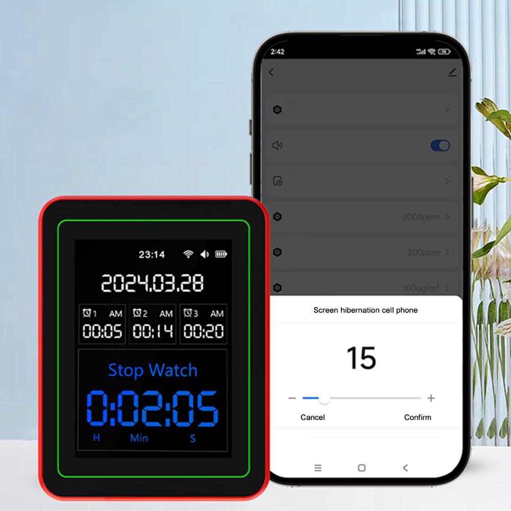 15 In 1 Air Quality Monitor CO2 Meter CO TVOC HCHO PM2.5 PM1.0 PM10 Temperature And Humidity Measurement Carbon Dioxide Detector