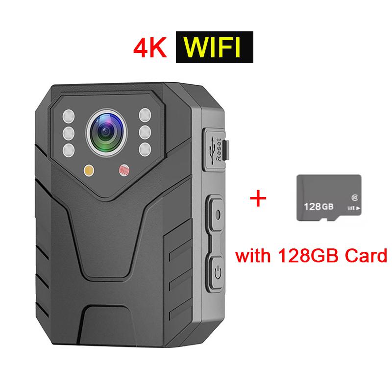 4K HD Handheld Site Enforcement Recorder Body Worn Camera Loop Recording Night Vision Waterproof with Clip for Law Enforcement