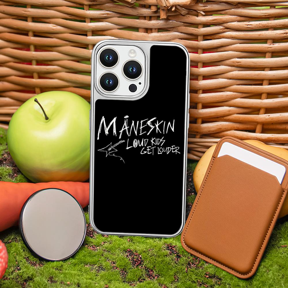 Чехол для телефона ManeS-skinS с хип-хоп дизайном для iPhone 16 15 14 13 12 11 Pro Max, защитный чехол из овчины с серебряным краем