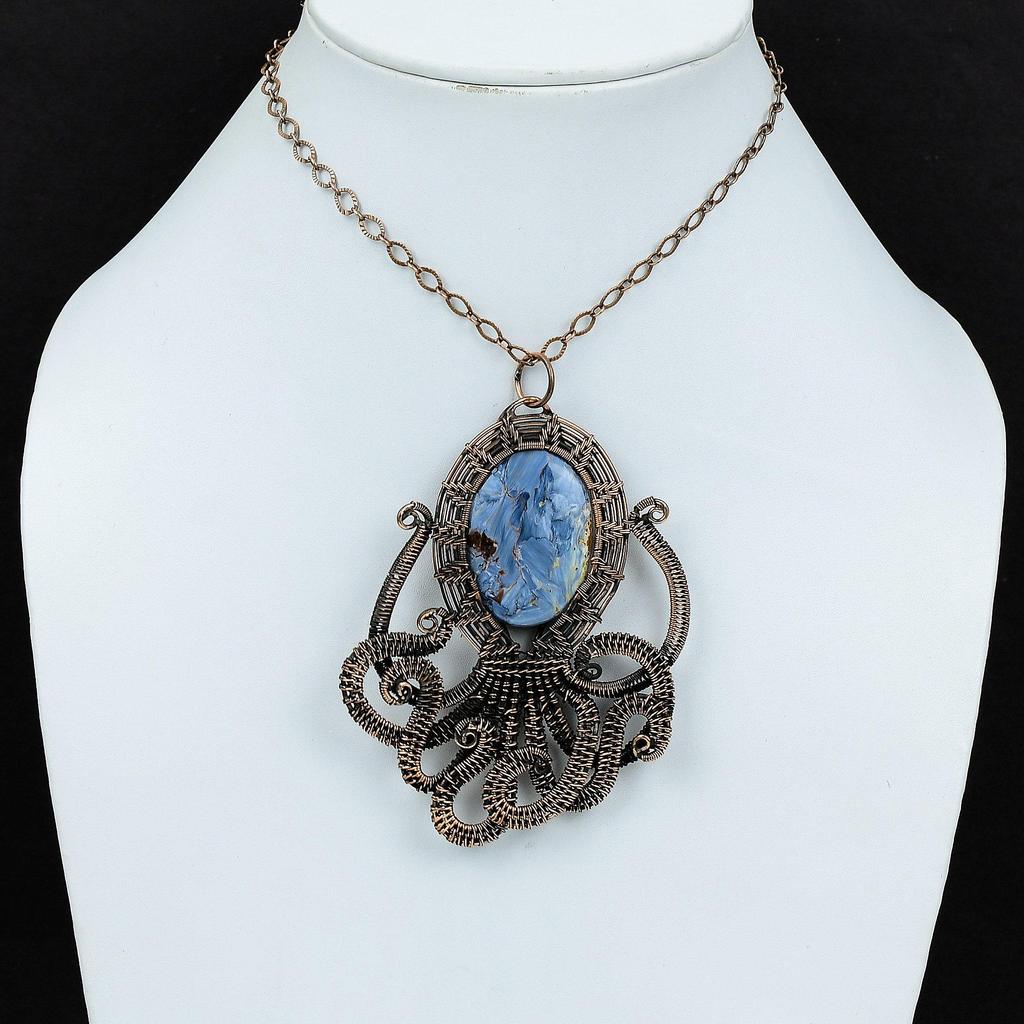 Pietersite Pendant Copper Wire Wrapped Pendant Pietersite Gemstone Jewelry Handmade Pendant Octopus Pendant Gift For Her Copper Wire Jewelry