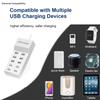 10-портовая зарядная станция USB 50 Вт/10 А, многопортовый концентратор USB C, зарядное устройство для сотового телефона, планшета, нескольких устройств, удлинитель