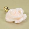 Pendant Mid Coral Pink Rose K18YG Undyed