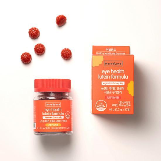 Herbaland Eye Health Растительные жевательные конфеты с формулой лютеина, 30 жевательных таблеток (15-дневный запас), Корейская здоровая пища