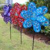 1 Set Yard Kids Toy Double Layer Peacock Laser Sequins Windmill Colourful Wind Spinner Home Garden Decoration