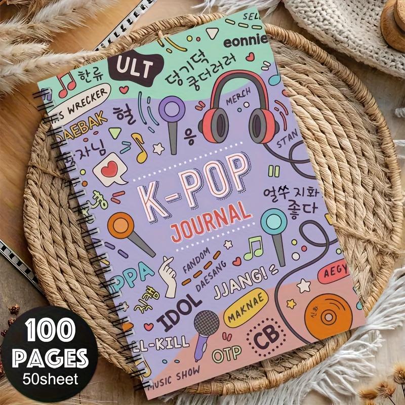 Тетрадь K-Pop, 100 страниц, Дневник K-Drama с яркими дизайнами, Идеальный подарок для фанатов, друзей, сестер, Отлично подходит для школы, работы, путешествий