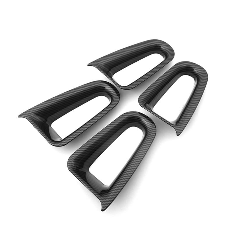 Цвет углеродного волокна, внутренние дверные ручки автомобиля, декоративная панель, дверная чаша, рама, накладка для Mercedes Benz A Class W177 CLA