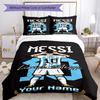 Football Messi Customized Name Custom Bedding Perfect for Study room Breathable Duvet Cover Bedroom Decor Perfect Gift for Women/Men