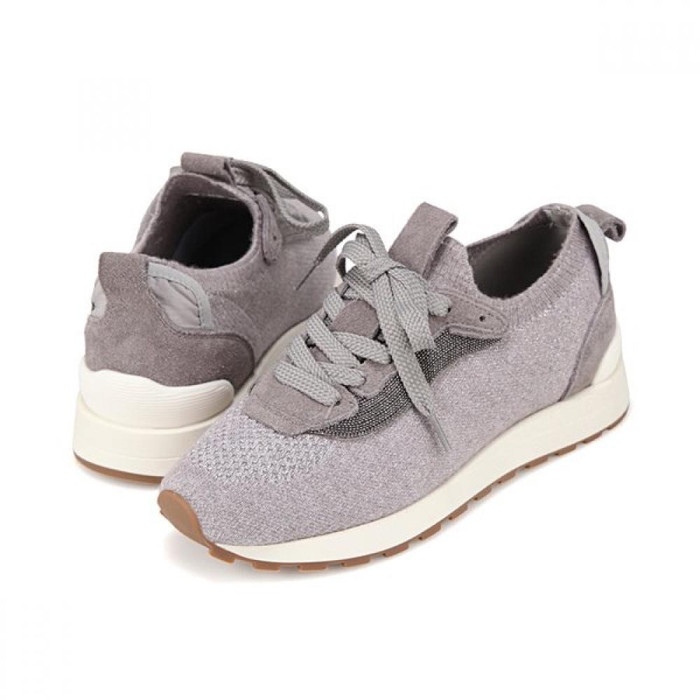 Barbara Stylish Metal Yarn Point Knit Sneakers Bbj615