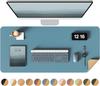 Double-Sided Desk Pad, Leather Desk Mat, Eco Cork Desk Pad Protector,Large Mouse Pad,Waterproof Desk Blotter for /Home
