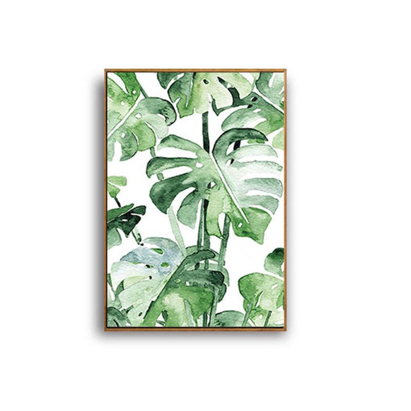 Декоративные листья на холсте, растения, зеленый, свежий, скандинавский, художественная живопись, плакат для домашнего декора, настенная картина, гостиная, спальня, задняя комната