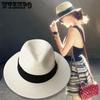 Женские летние соломенные пляжные шляпы от солнца с большим подолом, повседневная однотонная солнцезащитная шляпа для путешествий