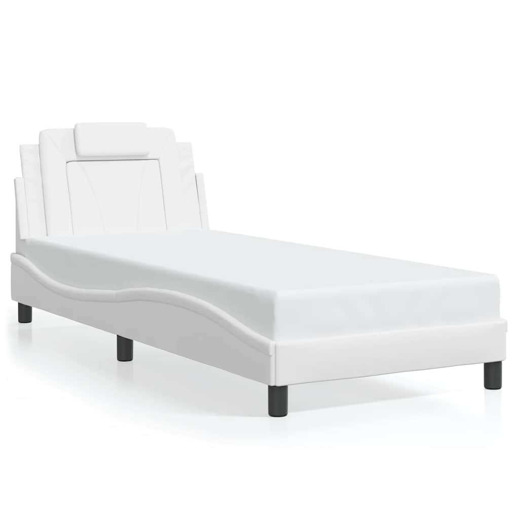 Viana Bed Frame without Mattress White 90x200 cm Faux Leather