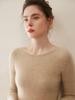 Women's 100% Pure Cashmere Sweater - Round Neck, Solid Color, Slimming Knitwear, Versatile Base Layer for Autumn/Winter