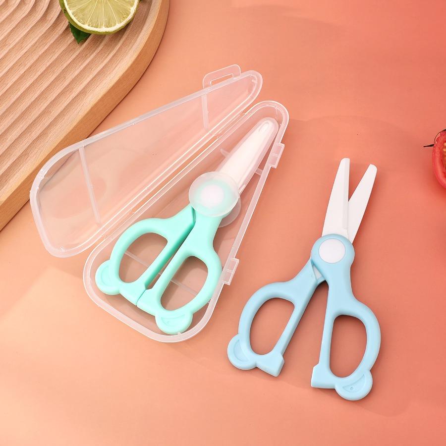Kitchen multifunctional food scissors ceramic scissors for cutting vegetables and complementary foods small scissors5