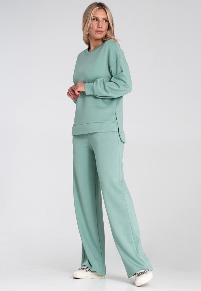 Elegancki Dres Damski - Komplet Bluza I Spodnie - Miętowy M1250 R. S