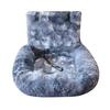 Dog Bed In Car Fluffy Pet Seat with Safety Straps Non-Slip Car Travel Dog Bed Pets Washable Cushion for Home Road Trip Small Large Dogs