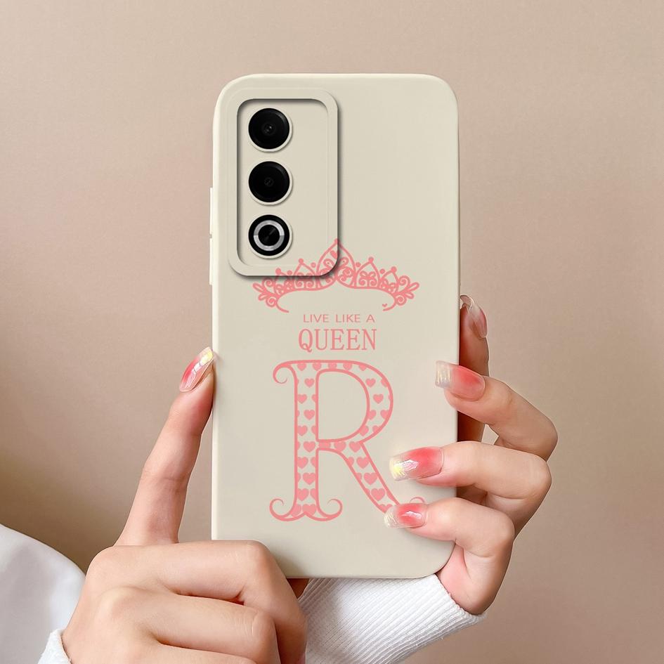 Для OPPO C63 A3 Pro Realme P1 12 13 Pro Plus чехол чехол модный Crown AZ буквы тонкий жидкий силиконовый защитный бампер для камеры для OPPO корпус Capas