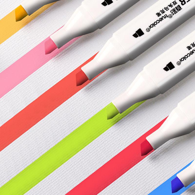Двусторонние масляные маркеры True Color: Быстросохнущий набор для рисования в стиле аниме с твердыми наконечниками для студентов