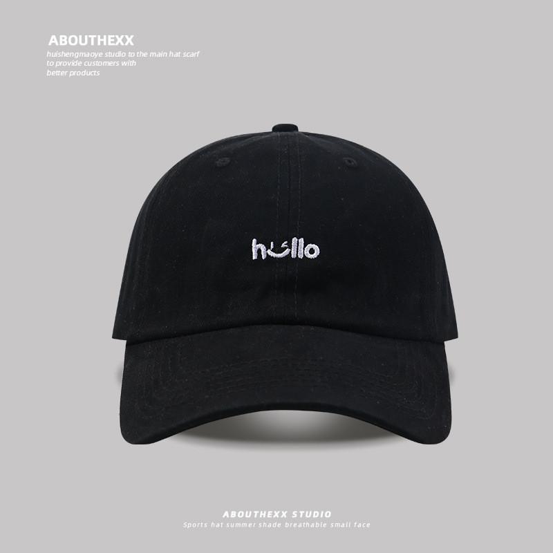Hello Embroidered Baseball Cap For Girls Spring Summer Sun Protection Cotton Female Hat