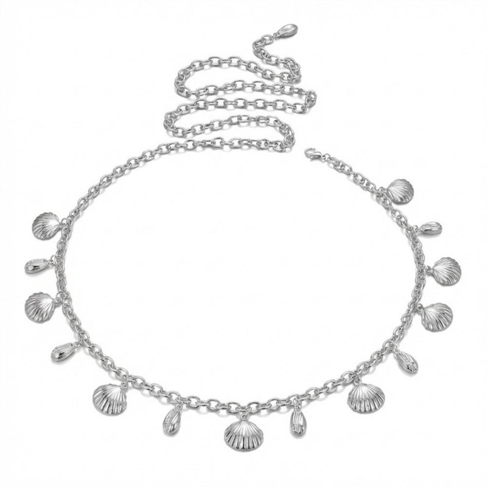 Gold Imitation Pearl Body Chain Multi-pendant Beads Belly Chain Retro Starfish Waist Chain Bikini