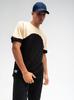 Men's Short Sleeve T-Shirt Black / Beige GOOD LUCK Shoulder Pad L