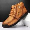 Осень и зима большой размер высокие кожаные туфли мужские мягкая кожа мягкая подошва британские ботинки Мартин мужские повседневные корейская версия трендовые универсальные