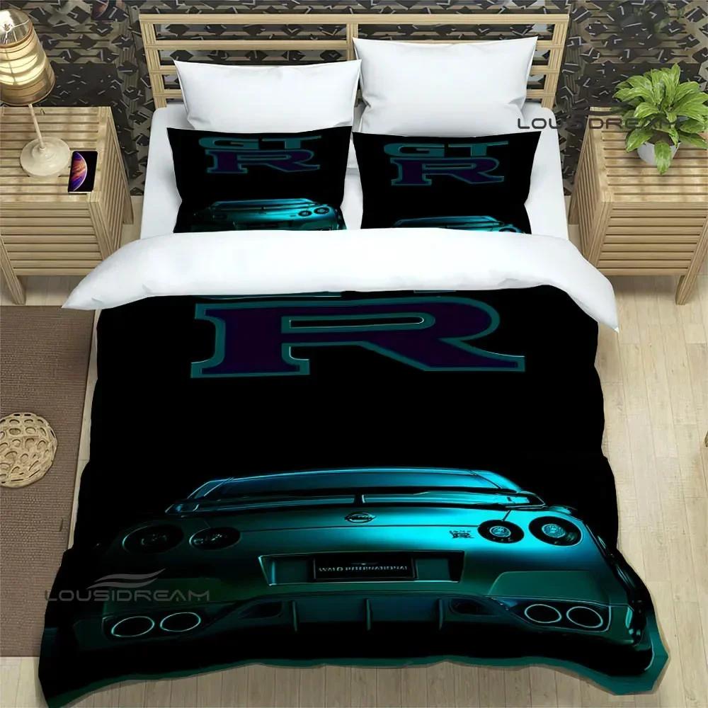 Ретро Постельное Белье с Принтом Gtr Racing Изысканный Набор Постельных Принадлежностей Пододеяльник Комплект Покрывал Постельное Белье Роскошный Подарок на День Рождения