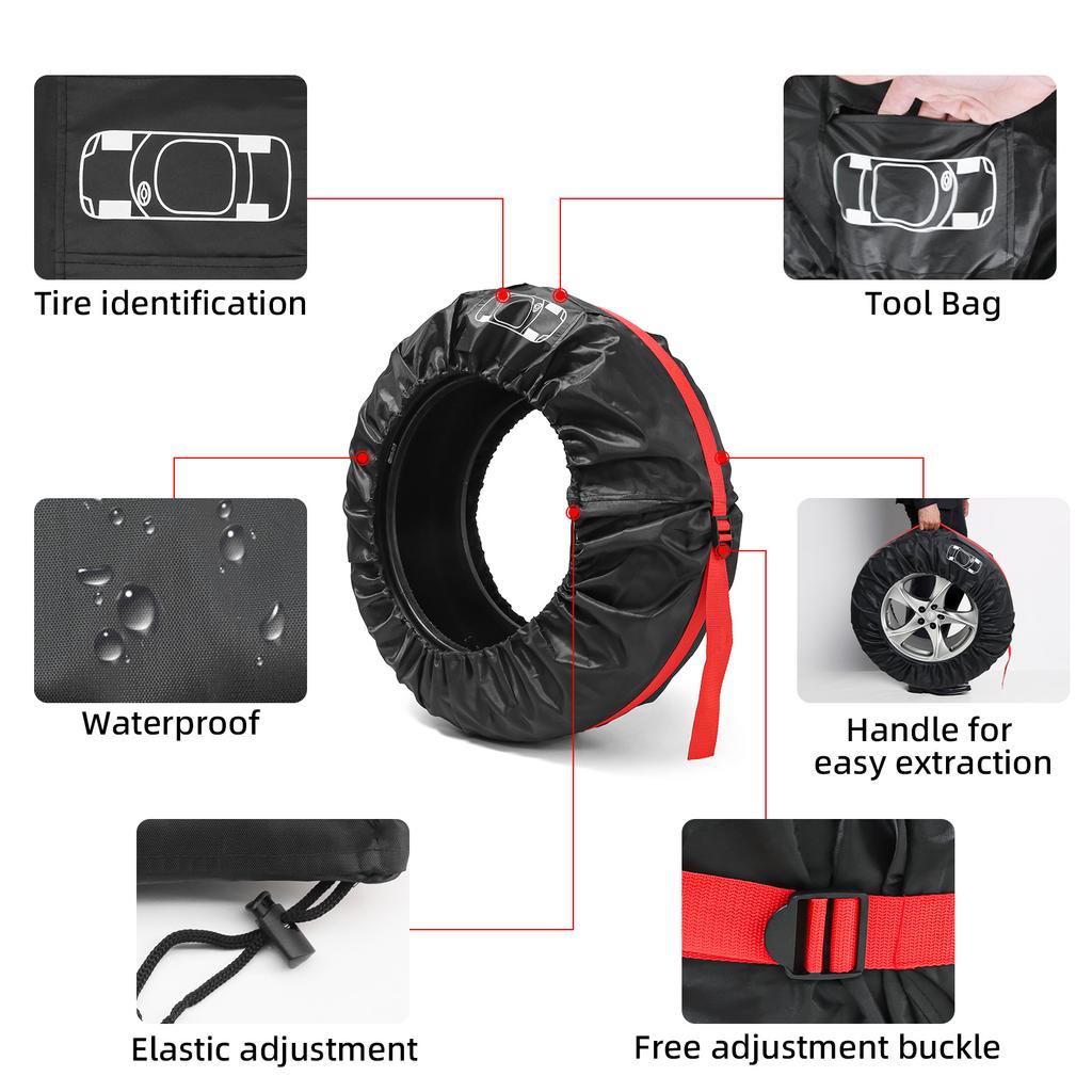 Car Spare Tire Cover 13-18 inch 19-23 inch Wheel Protective 1 PCS Bag Film Tyre Spare Storage Spare Cover Waterproof Dustproof