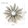 Exquisite Pearl Sunflower Brooches Lapel Pin Lady Rhinestone Flower Brooches Corsage Coat Wedding Jewelry for Women