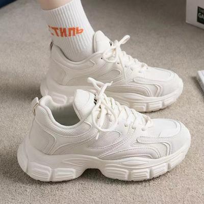 Новая весенняя корейская версия кроссовок для папы в стиле колледжа на толстой подошве из губчатого пирога, спортивная обувь для бега, ретро студенческая обувь