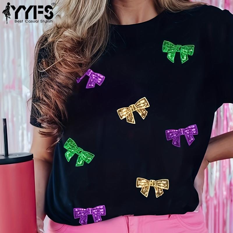YYFS Женские модные повседневные летние весенние блузки и рубашки с круглым вырезом с короткими рукавами