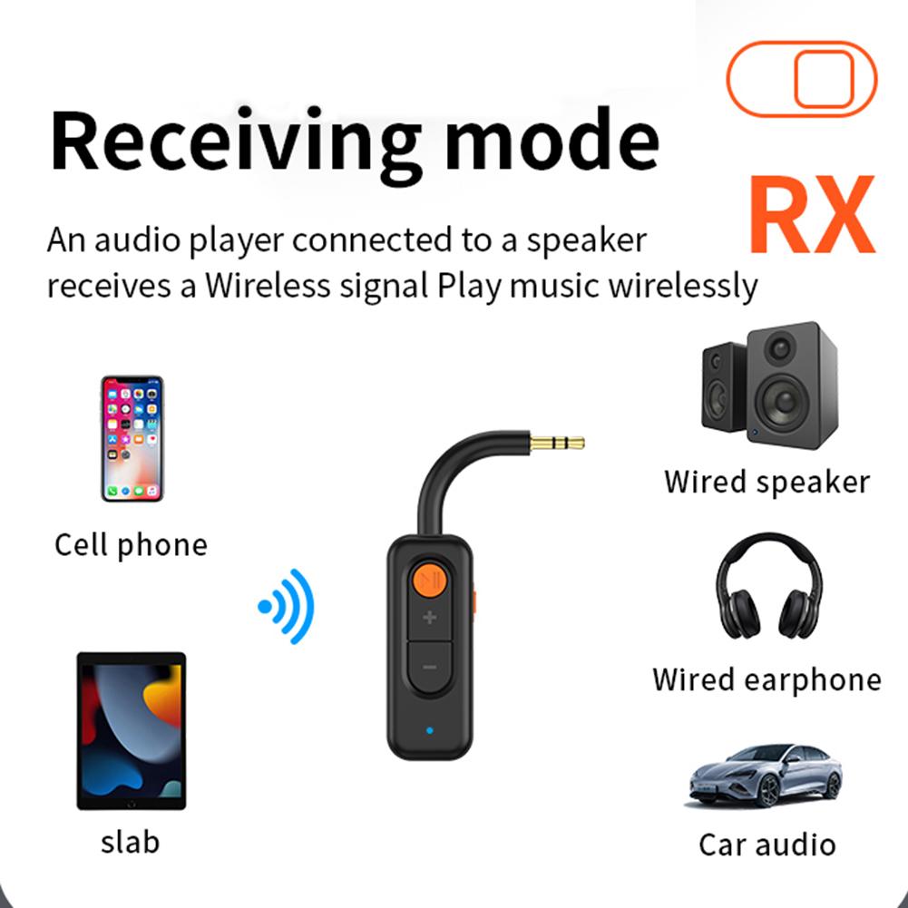 2-в-1 Аудиопередатчик Приемник Совместимый с Bluetooth 5.4 Аудиоприемник Стерео Музыкальный Адаптер для Телевизора Автомобильных Динамиков ПК Наушников