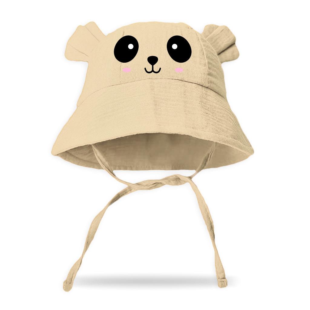 Spring Summer New Children's Gauze Bucket Hat Baby Embossed Bear Fisherman Sun Hat Protective Accessory for Babies