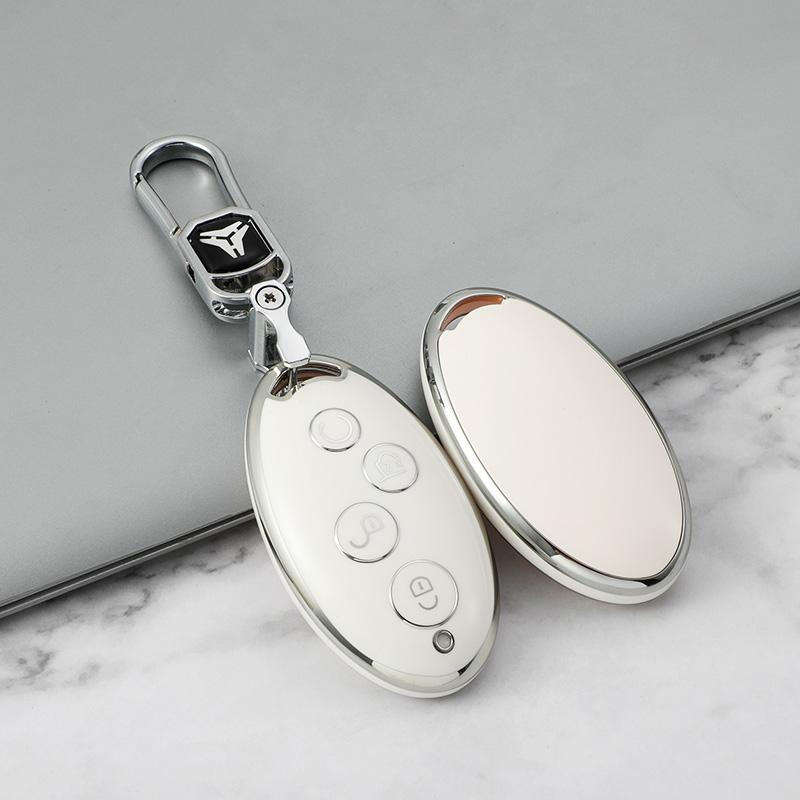 TPU Premium Soft Car Key Case Cover Shell for BYD Song Plus Qin DMI Han EV Yuan Pro Tang ATTO 3 Key Rings Keychain Bag Accessory