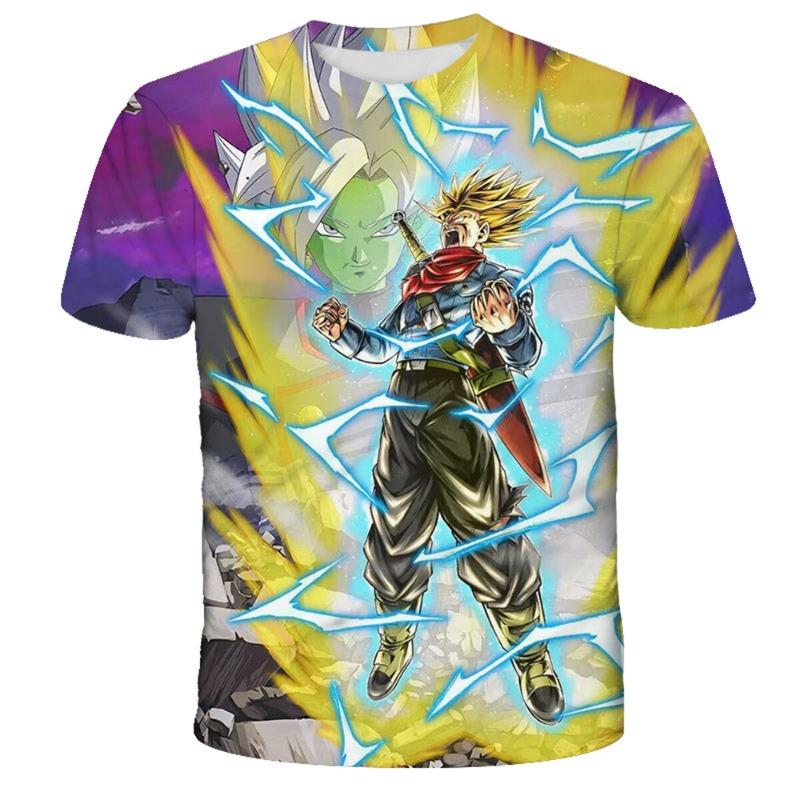 Japanese Anime Dragon Ball Z Printed Super Future Trunks Super Saiyan God Epic T-Shirt Fashion Kids Adults Cosplay Tops Clothing