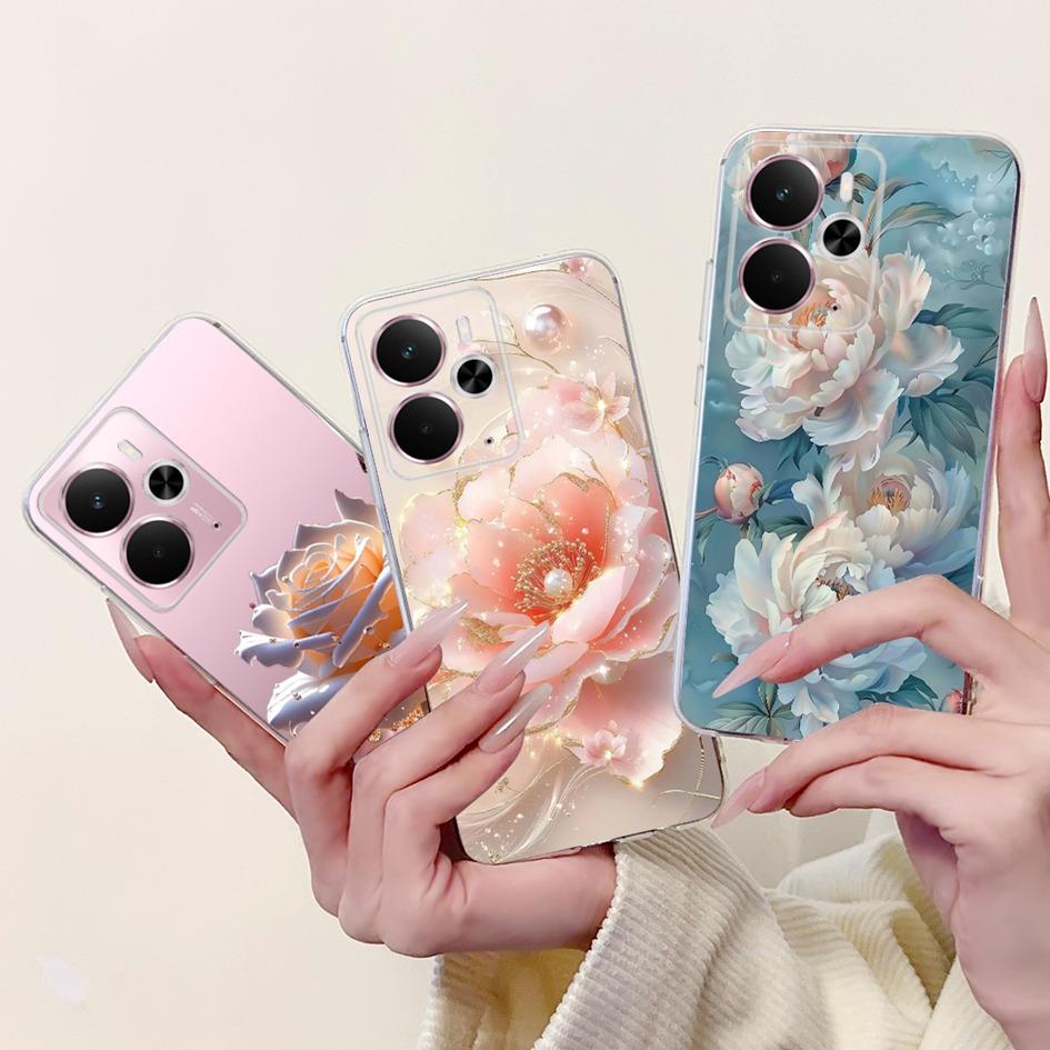 Чехол Для Realme 14 5G Новый Стильный Розовый Бабочка Луна Мягкий Силиконовый Чехол Coque Для Realme14 14X 14T Бампер Realme14T 14 X Funda