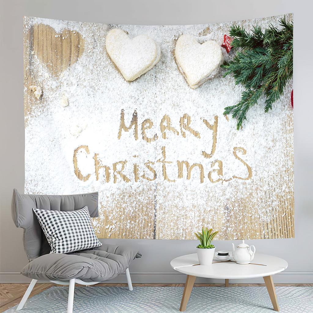 Рождественский гобелен Санта и олени доставляют подарки гобелен для дома, гостиной, спальни, общежития, настенное декоративное одеяло