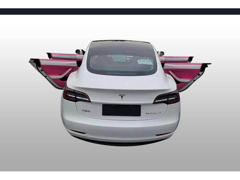 Розовая алькантара - обновление интерьера для Tesla: Персонализированный многоцветный дизайн