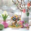 Easter 2D Flat Decoration Acrylic Statue Egg Bunny Easter Decor for Desk Spring Easter Stand Figure Indoor Home Decoration
