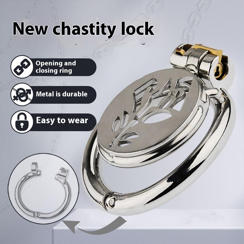 New Male Chastity Device Flat Cat Claw Stainless Steel Chastity Lock Cock Cage Open and Close Rings Sexy Toy for Men Gay Couple