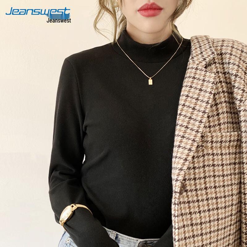 Женский топ с воротником-стойкой и подкладкой из термофлиса Jeanswest