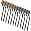 12Pcs Mini Stainless Steel Brass Wire Bristle Brush Rust Removal Cleaning Tool