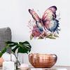 Colorful Butterflies Flowers Cover Ceramic Tile Sticker Restroom Renovation Removable Self-adhesive Decal Bathroom Toilet Stickers