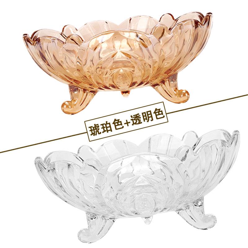 Современная креативная хрустальная стеклянная фруктовая тарелка для дома, конфетница, салатница для сухофруктов, украшение для кофейного столика в гостиной, хранение