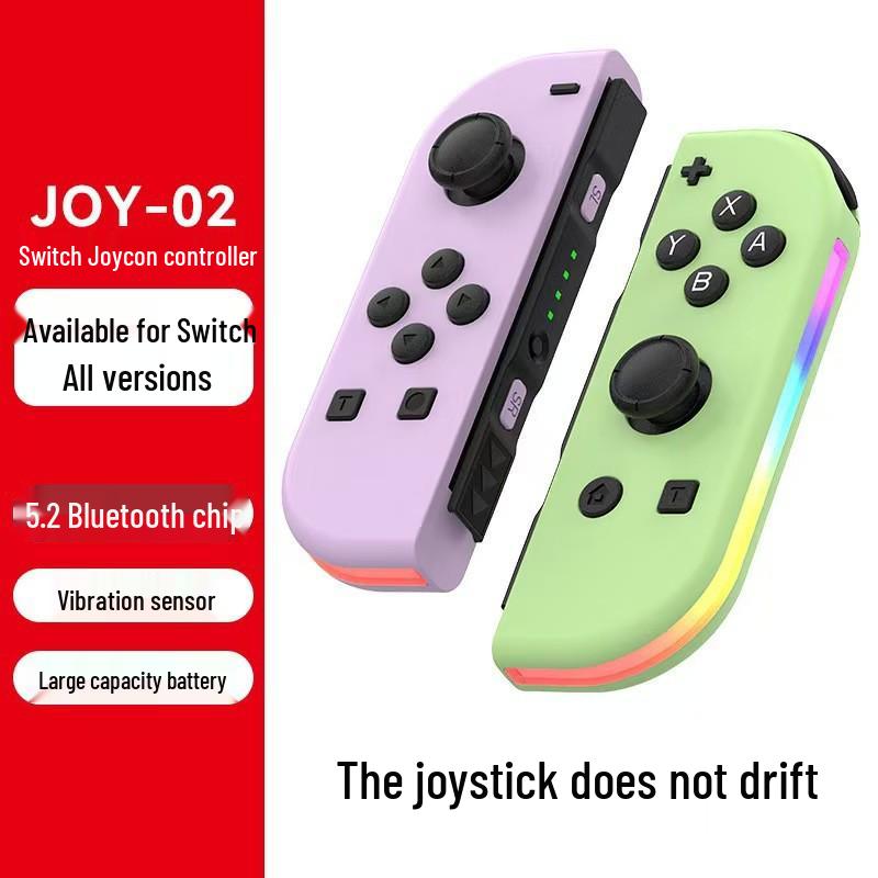 Цветные RGB-контроллеры Joy-Con для Nintendo Switch (левый и правый) с функцией пробуждения, Bluetooth 5.2, вибрацией и управлением движением.